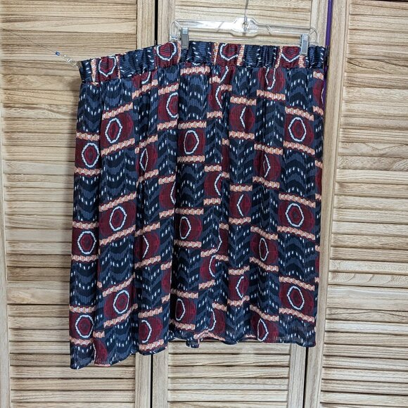 Lane Bryant Geometric Patterned Skirt in Red and Blue Size 26 - Picture 1 of 7